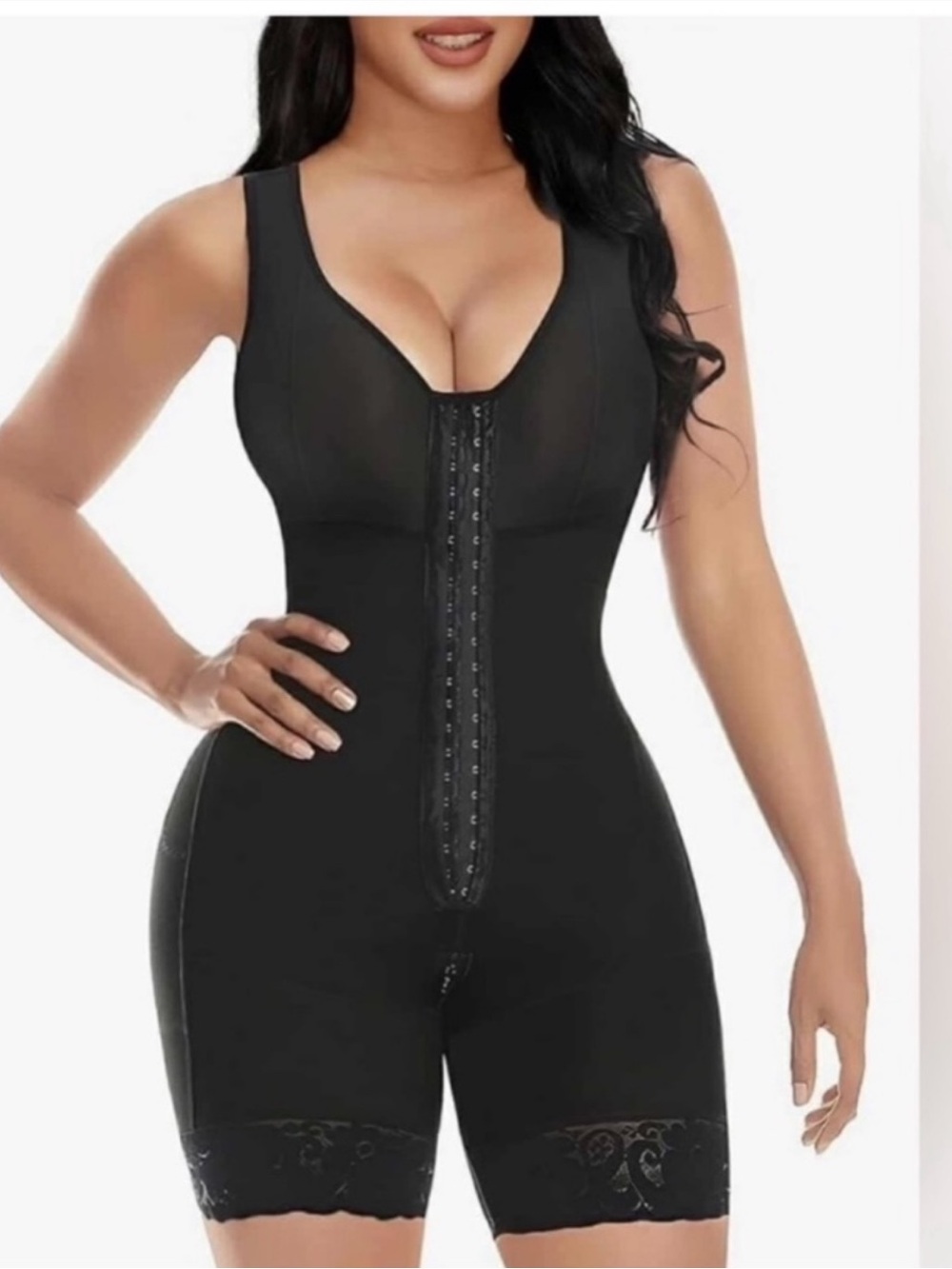Yianna Fajas Colombianas Black Adjustable Bodysuit Shapewear Size XL NEW